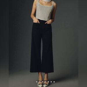 The Colette denim cropped wide leg jeans by Maeve